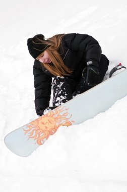 Kızın snowboard