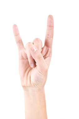 Hand with crazy rock gesture clipart