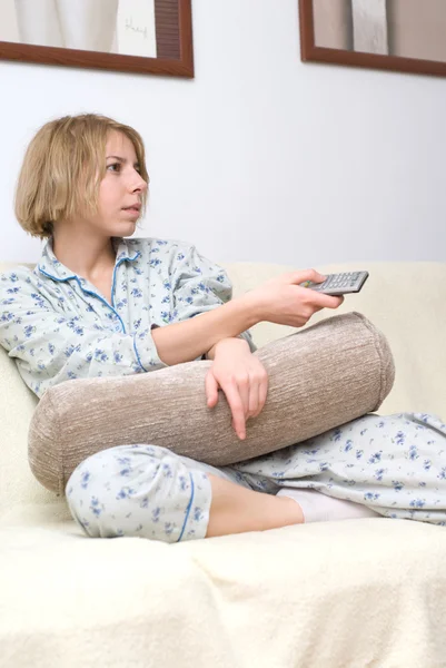 stock image Teenager watching tv