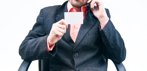 stock image Business card with business man