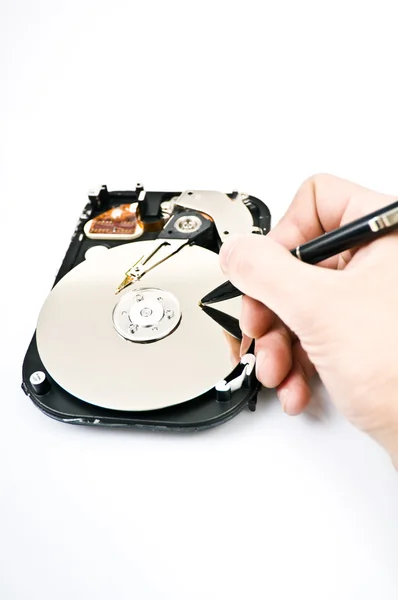 stock image Writing on hard drive