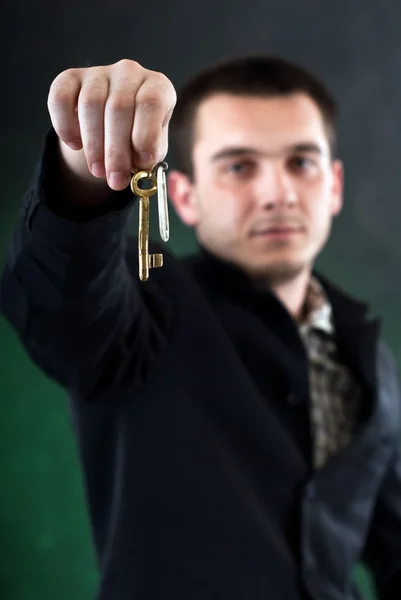 stock image Man halding keys