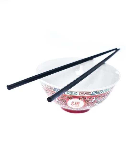 stock image Chinese bowl with chinese sticks