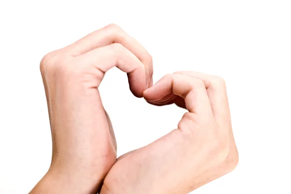 Mãos em forma de coração, amor — Fotografia de Stock