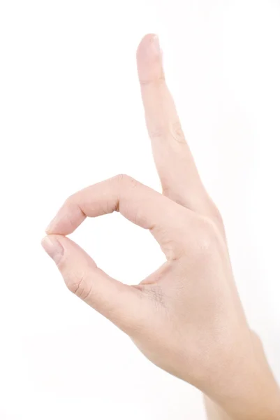 Hand showing ok sign, everything it's ok. — Stock Photo, Image