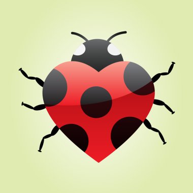 Heart ladybug clipart