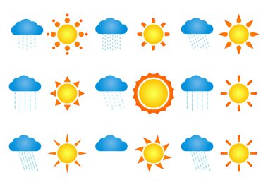 Suns and clouds clipart