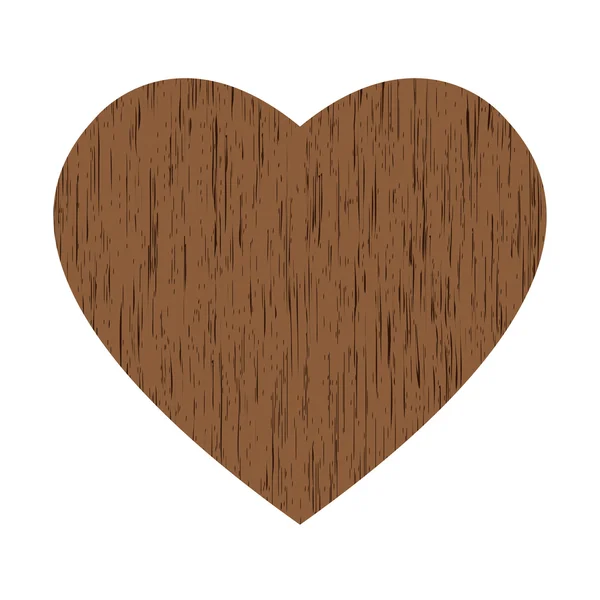 Coeur en bois — Image vectorielle