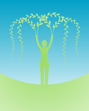 Woman with branches clipart