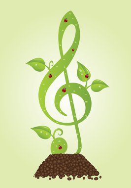 Green clef clipart