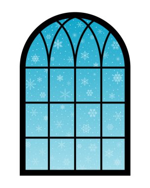 Window snowflakes clipart