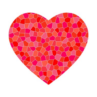 Red mosaic heart clipart