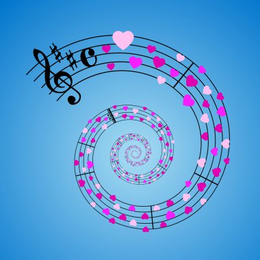 Hearts sheet music clipart