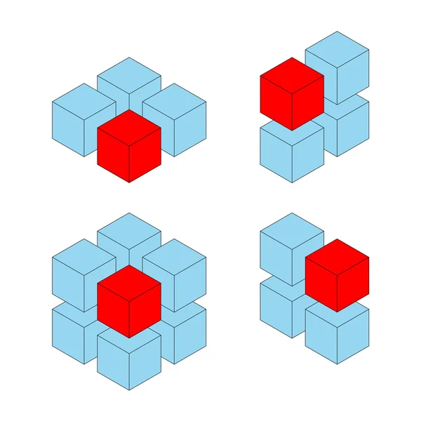 Cubes uniques — Image vectorielle