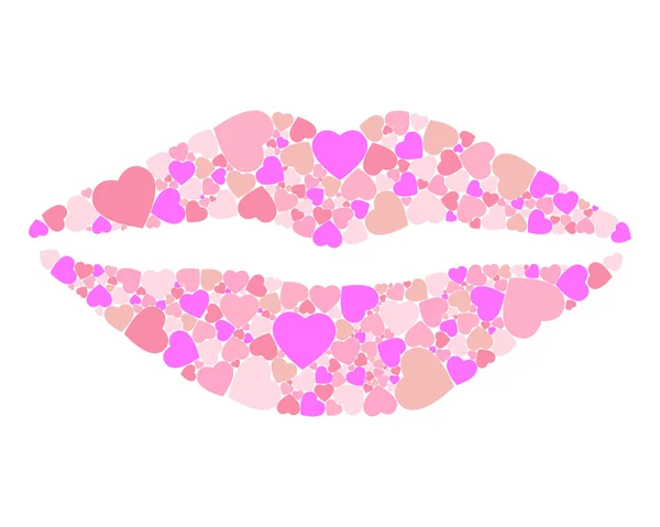 Lippenherzen — Stockvektor
