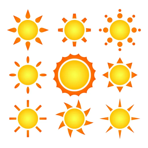 Kolekce sluncí — Stockový vektor