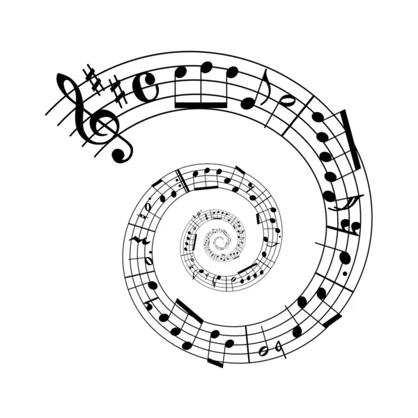 Spiral sheet music — Stock Vector