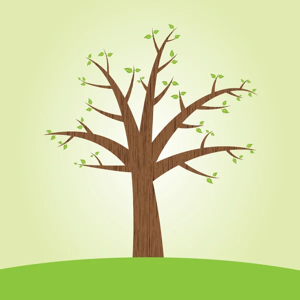 Baum mit Blättern — Stockvektor