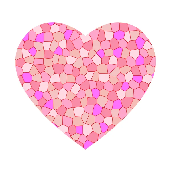Rózsaszín mozaik szív — Stock Vector