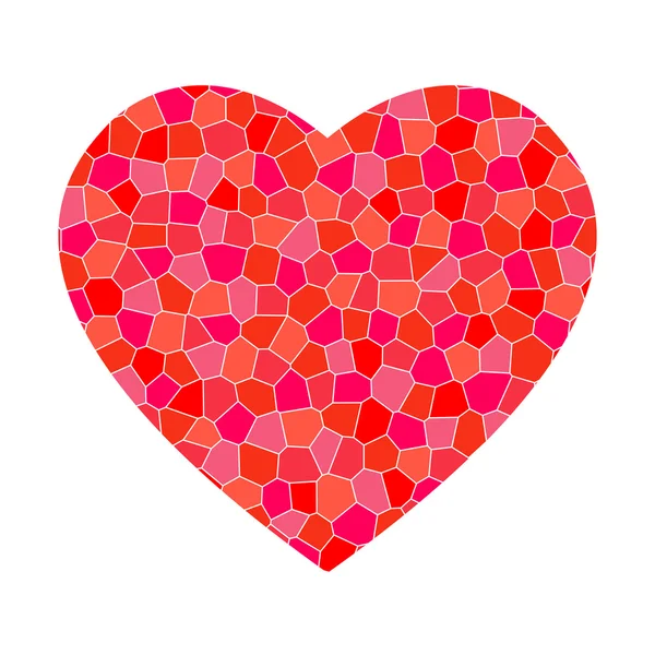 Piros mozaik szív — Stock Vector