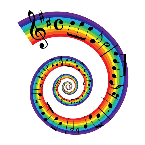Rainbow sheet music — Stock Vector
