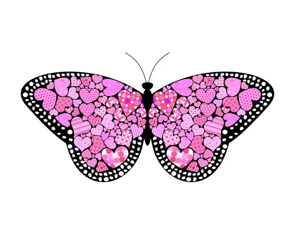Valentines vlinder — Stockvector