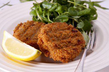 Homemade fishcakes. clipart