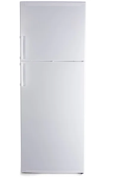 Uusi jääkaappi valkoisella pohjalla — kuvapankkivalokuva