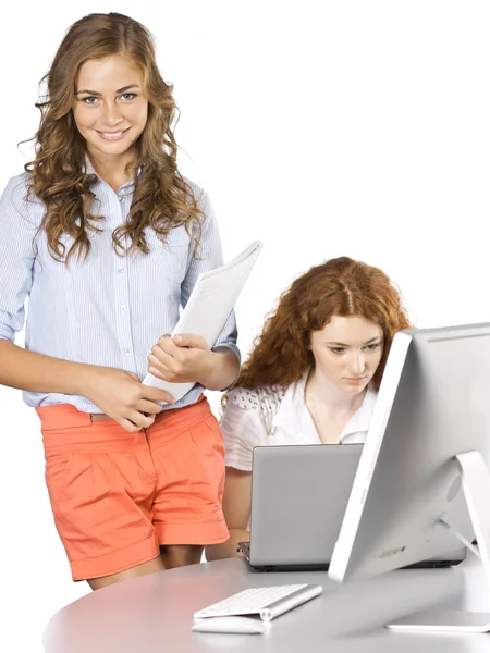 Girls at office — Stock Photo, Image