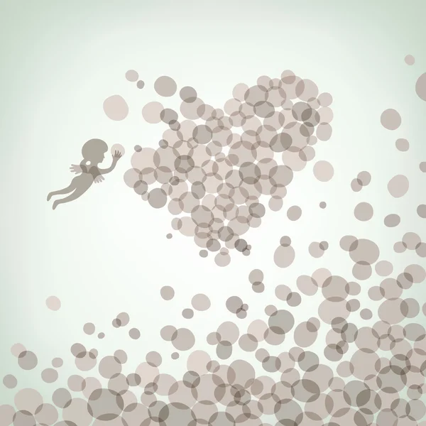 Cupidon et Coeur — Image vectorielle