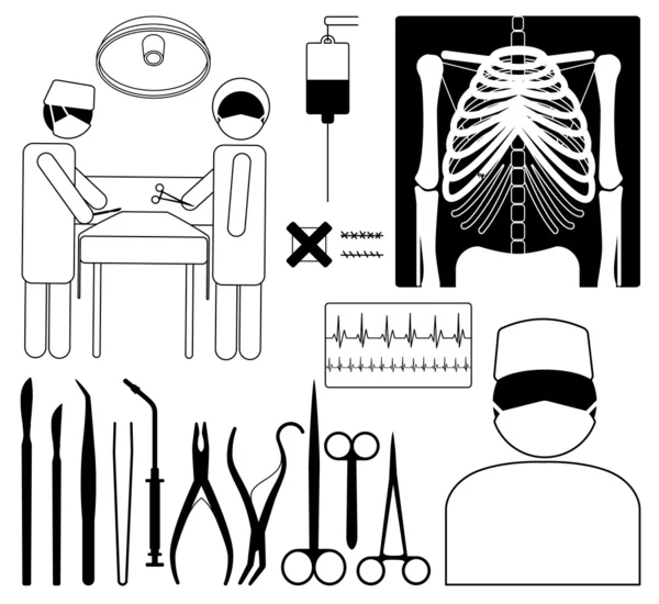 Медицинский набор значков — стоковый вектор