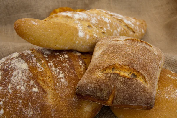 Összetétele, kenyér kézműves — Stock Fotó