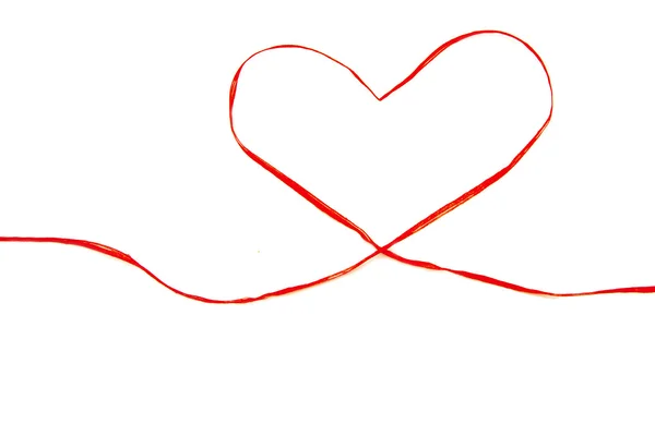 Bir kalp çizim hediye şerit — Stok fotoğraf