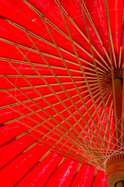 North thailand traditional red umbrella clipart