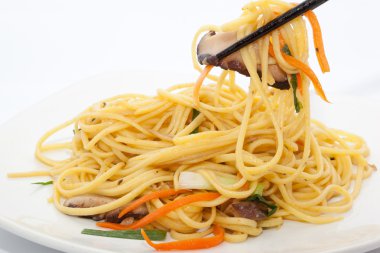 Stir fried noodles clipart