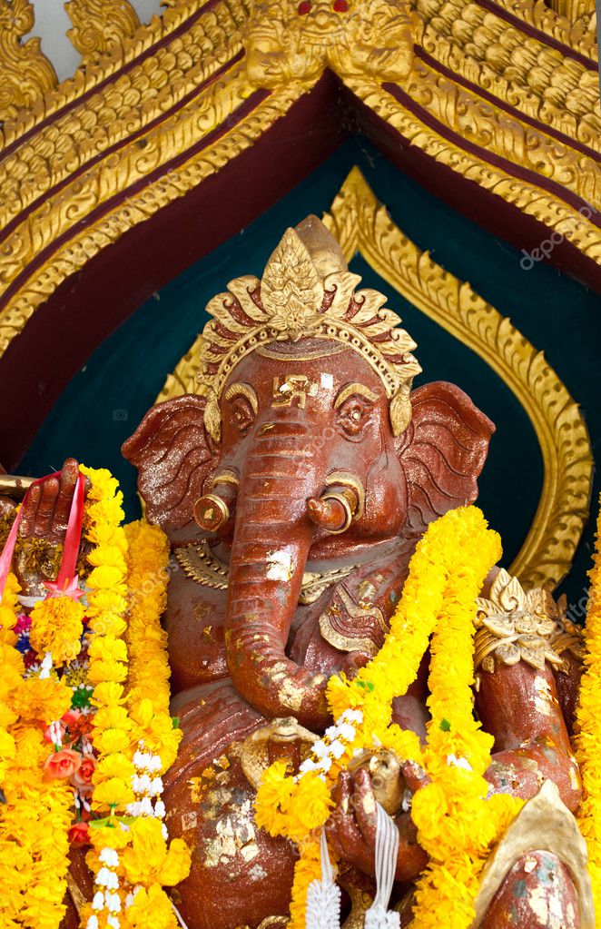 Hindu ganesha God at temple in thailand — Stock Photo © pigdevilphoto ...