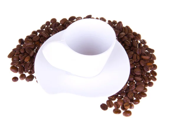 Une tasse blanche avec un café — Photo