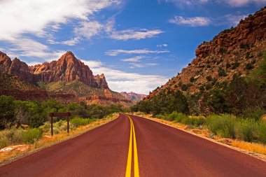 Empty road in Zion clipart