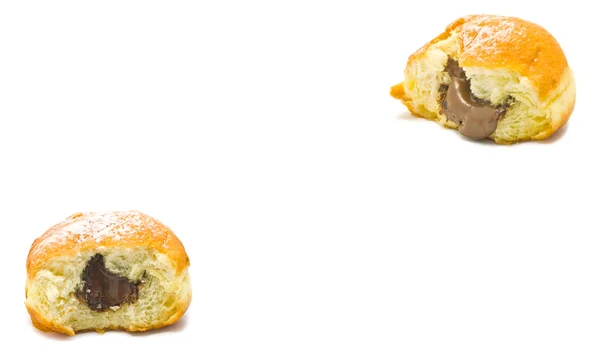 Two chocolate donuts in corners — Stockfoto