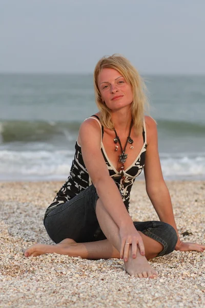 stock image Woman near sea