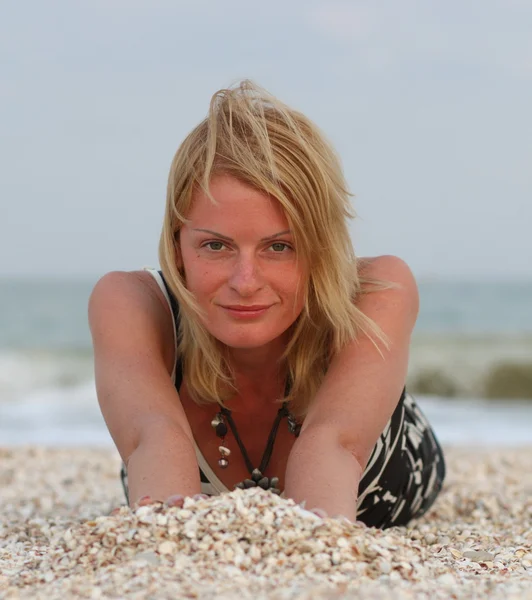 stock image Woman near sea