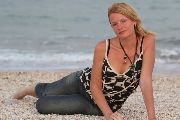 stock image Woman near sea