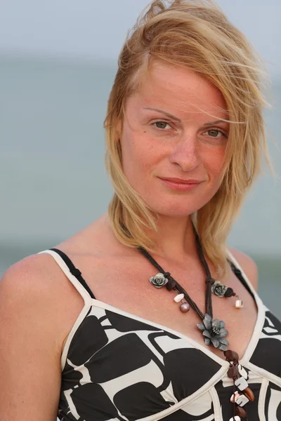 stock image Woman near sea