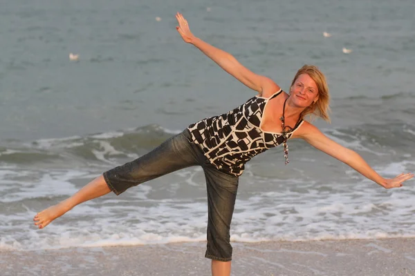 stock image Woman near sea