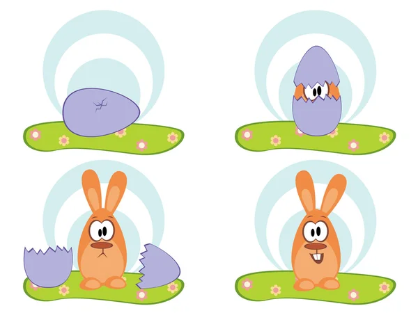 Uovo di Pasqua - coniglio pasquale — Vettoriale Stock