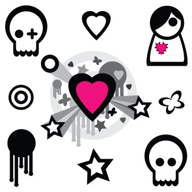 Emo design elements clipart