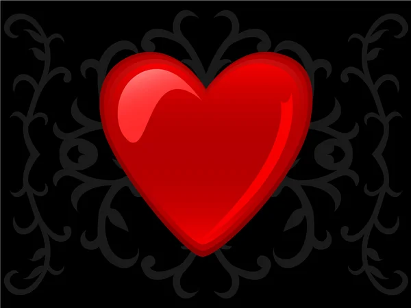 Серце на чорному фоні — стоковий вектор