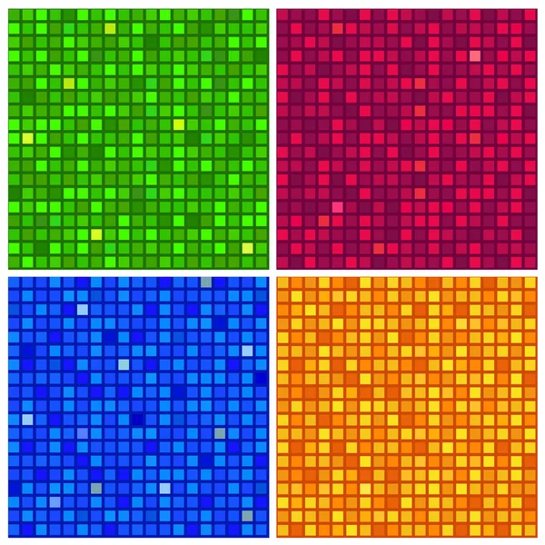 Four seamless background with mosaic texture — Stock Vector