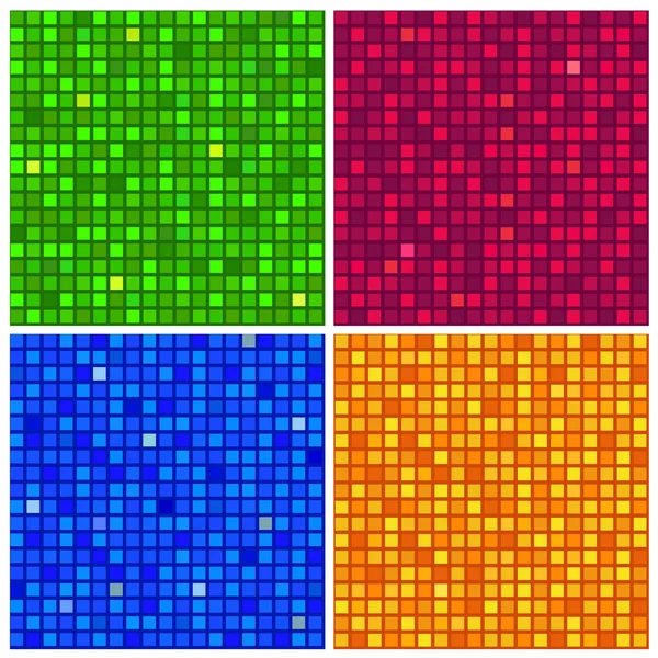 stock vector Four seamless background with mosaic texture