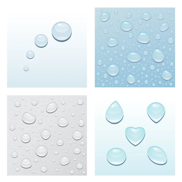 Four background with drops — Stock Vector